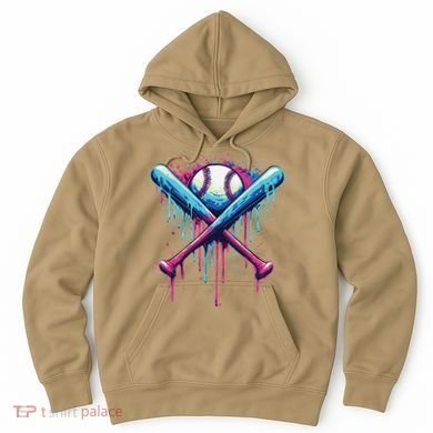 Baseball Bat Drip Funny Graphic Hoodie