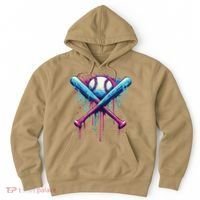 Baseball Bat Drip Funny Graphic Hoodie thumb 0
