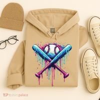 Baseball Bat Drip Funny Graphic Hoodie thumb 4