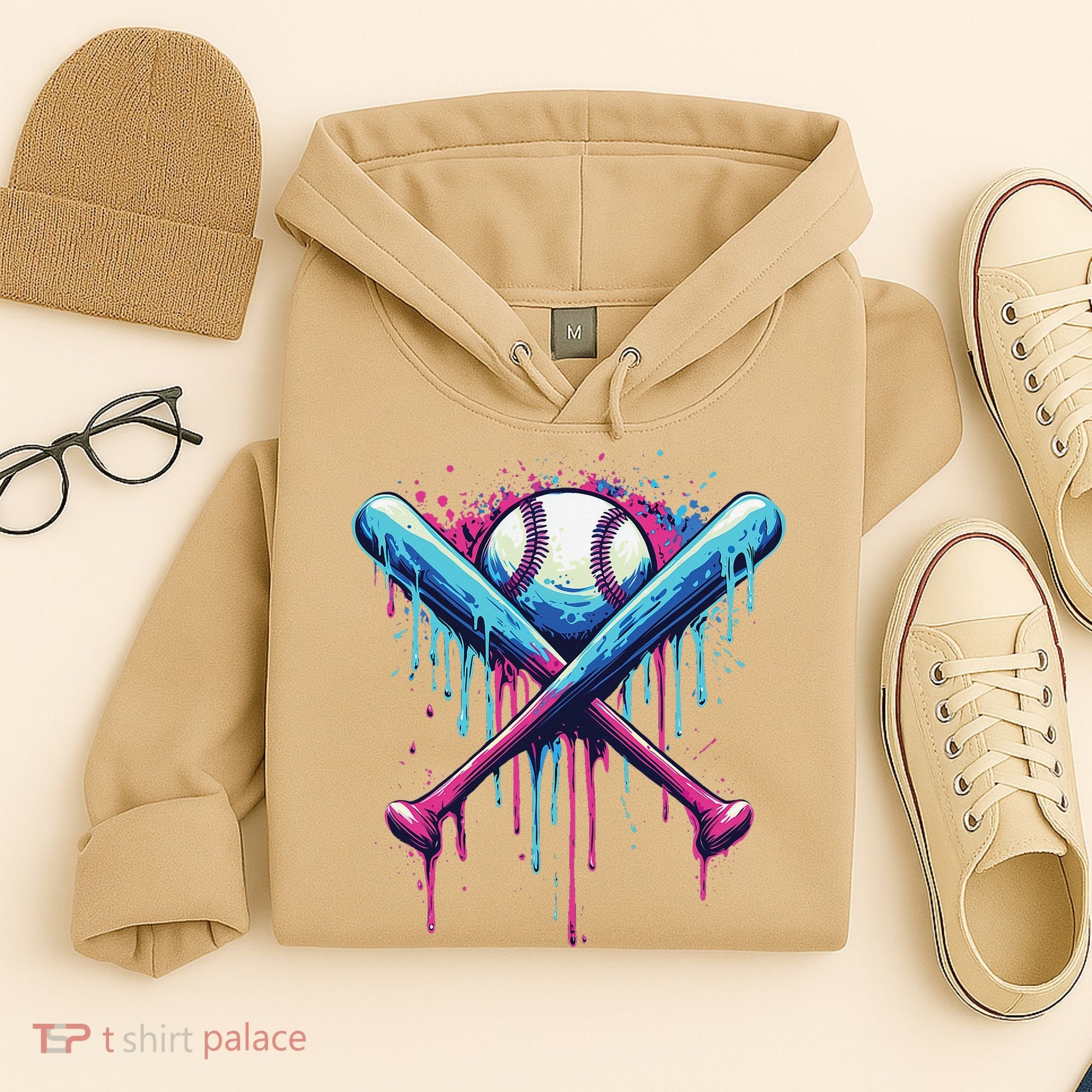 Baseball Bat Drip Funny Graphic Hoodie