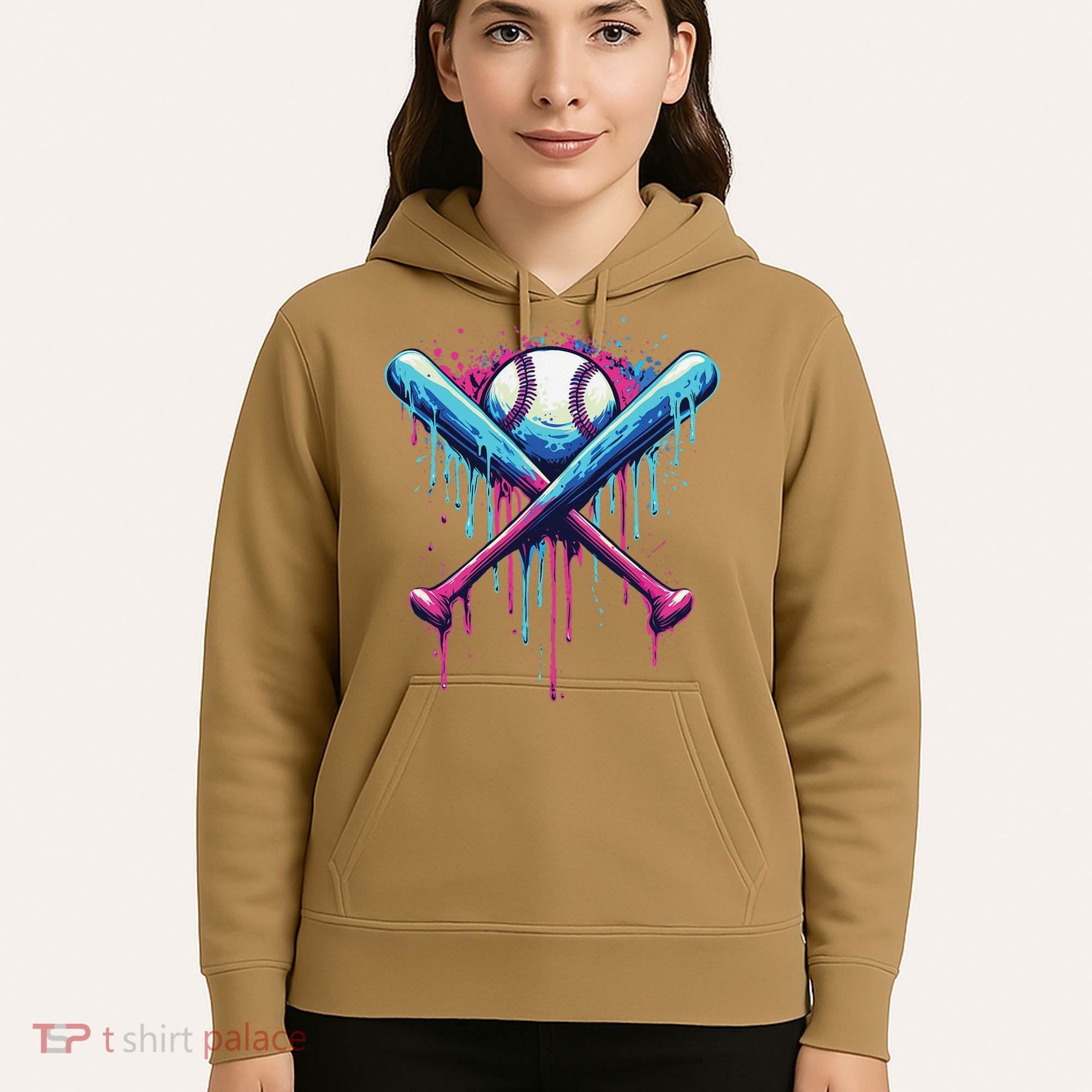 Baseball Bat Drip Funny Graphic Hoodie
