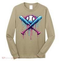 Baseball Bat Drip Funny Graphic Long Sleeve Shirt thumb 0