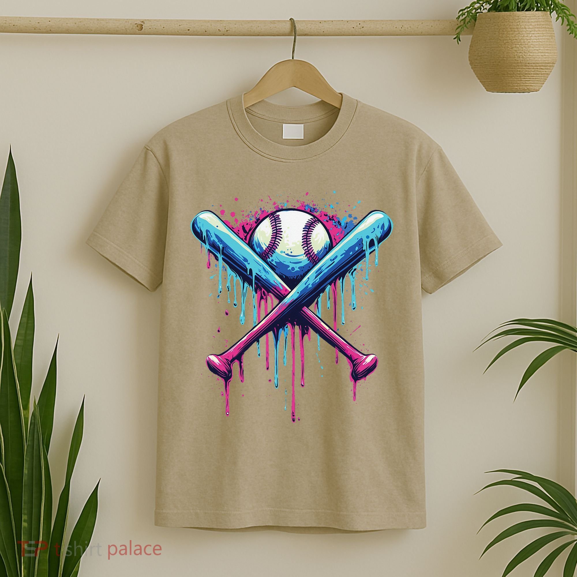 Baseball Bat Drip Funny Graphic T-Shirt