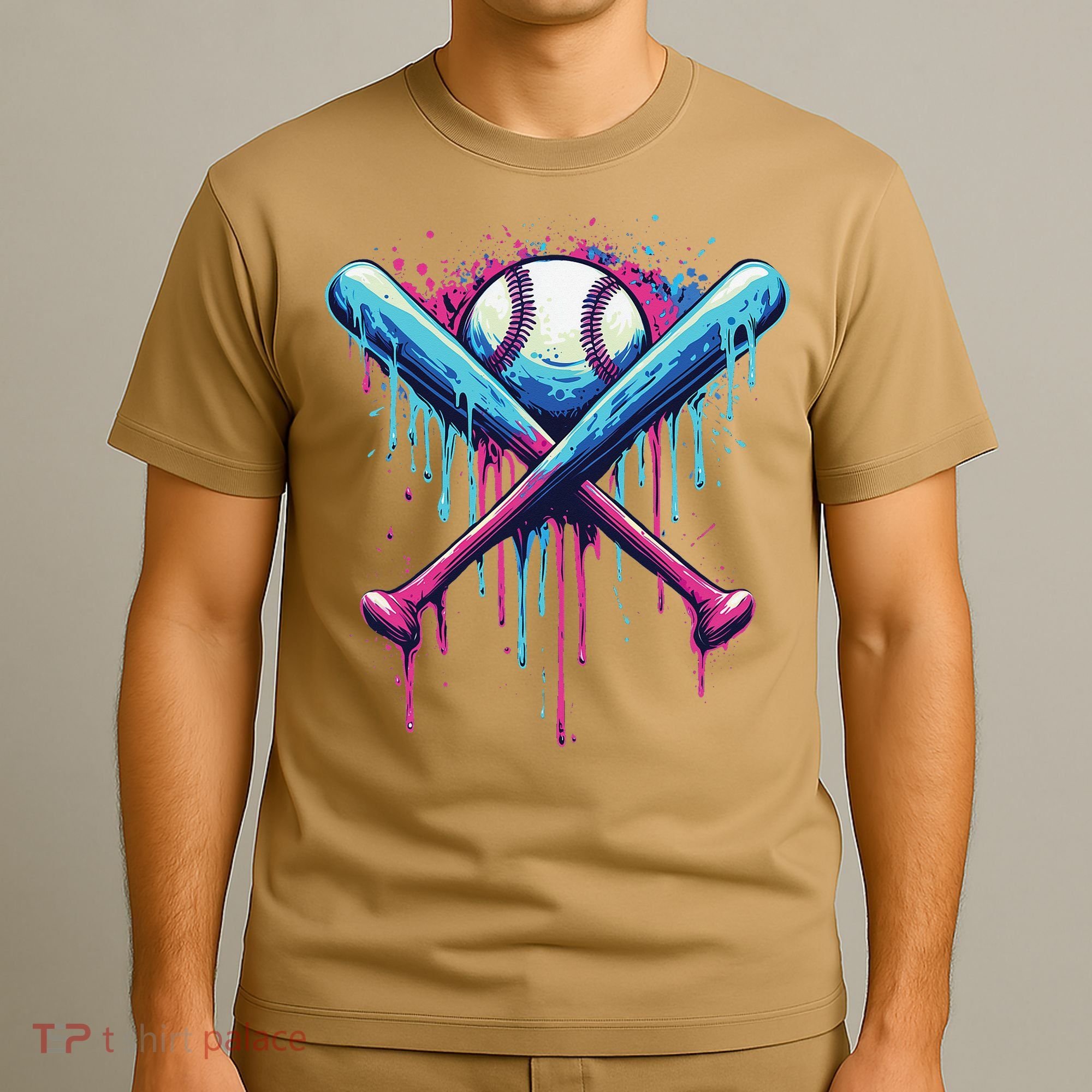 Baseball Bat Drip Funny Graphic T-Shirt