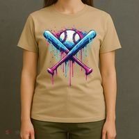 Baseball Bat Drip Funny Graphic T-Shirt thumb 4