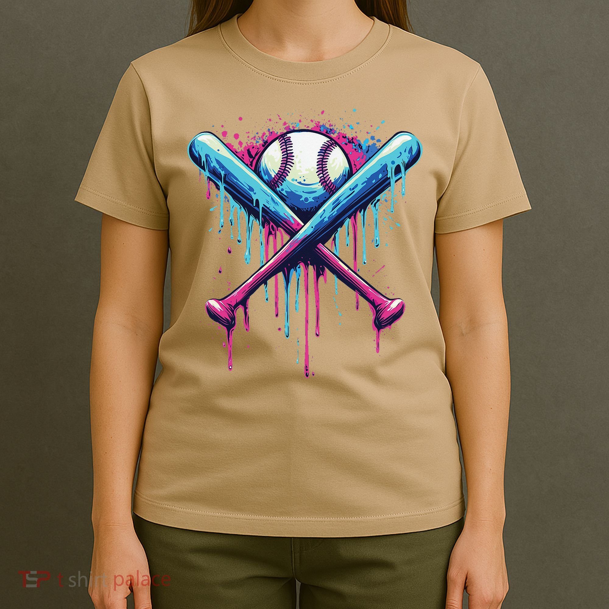 Baseball Bat Drip Funny Graphic T-Shirt