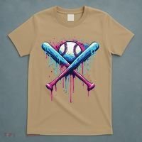 Baseball Bat Drip Funny Graphic T-Shirt thumb 5