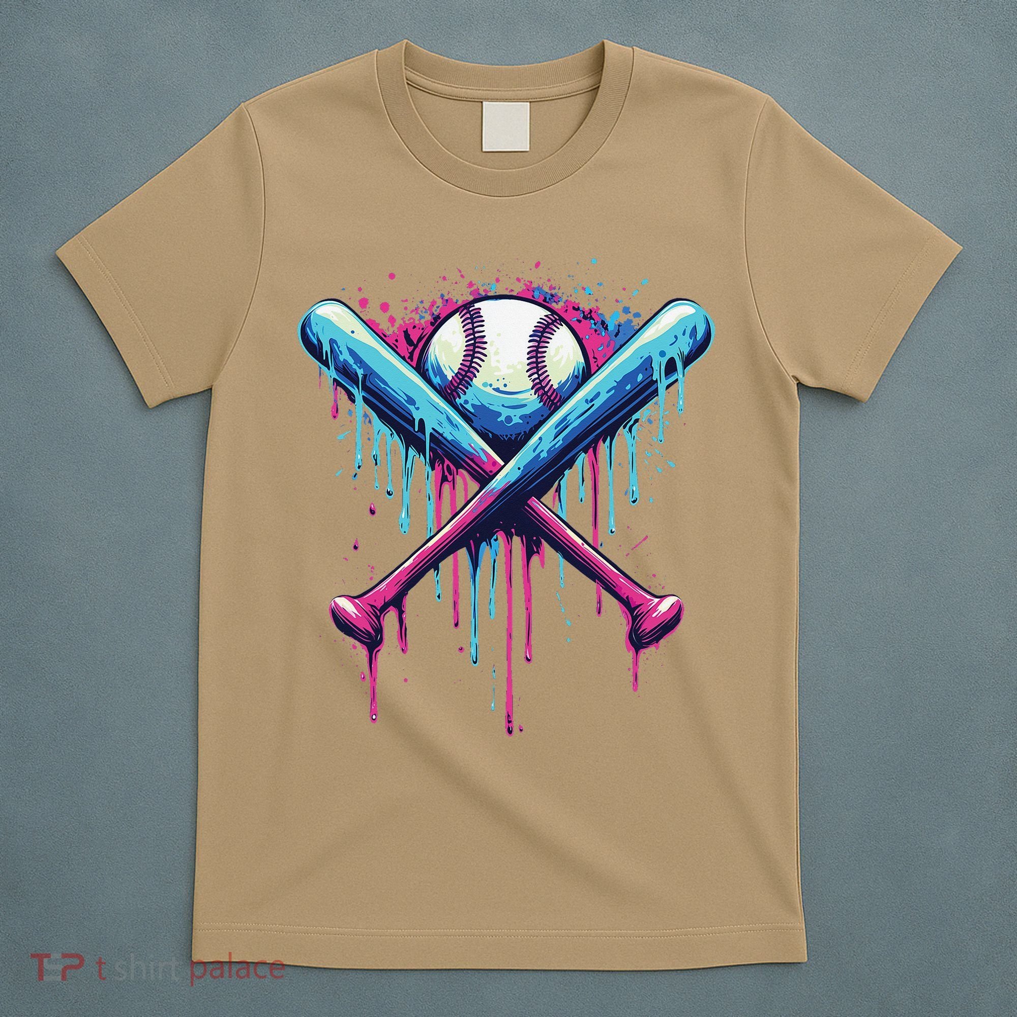 Baseball Bat Drip Funny Graphic T-Shirt