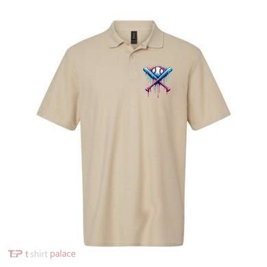 Baseball Bat Drip Funny Graphic Polo