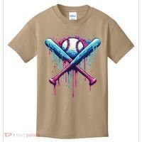 Baseball Bat Drip Funny Graphic Kids T-Shirt thumb 0