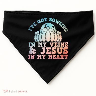 Best Bowling Design Jesus Christian Bowling USA-Made Doggie Bandana