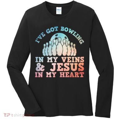 Best Bowling Design Jesus Christian Bowling Women's Long Sleeve Shirt