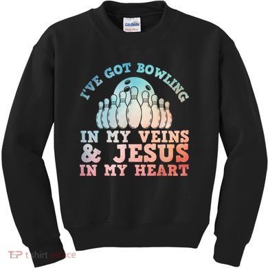 Best Bowling Design Jesus Christian Bowling Kids Sweatshirt