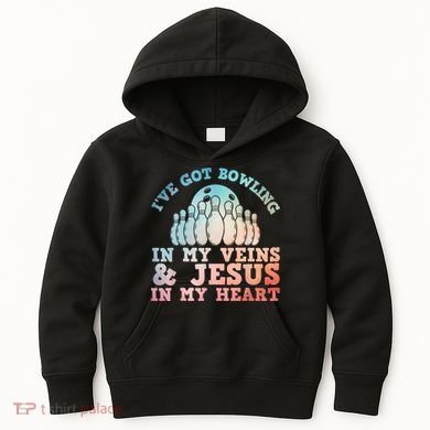 Best Bowling Design Jesus Christian Bowling Kids Hoodie