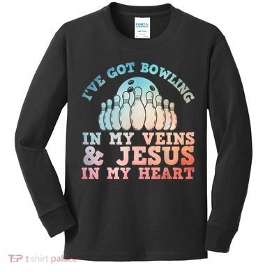 Best Bowling Design Jesus Christian Bowling Kids Long Sleeve Shirt