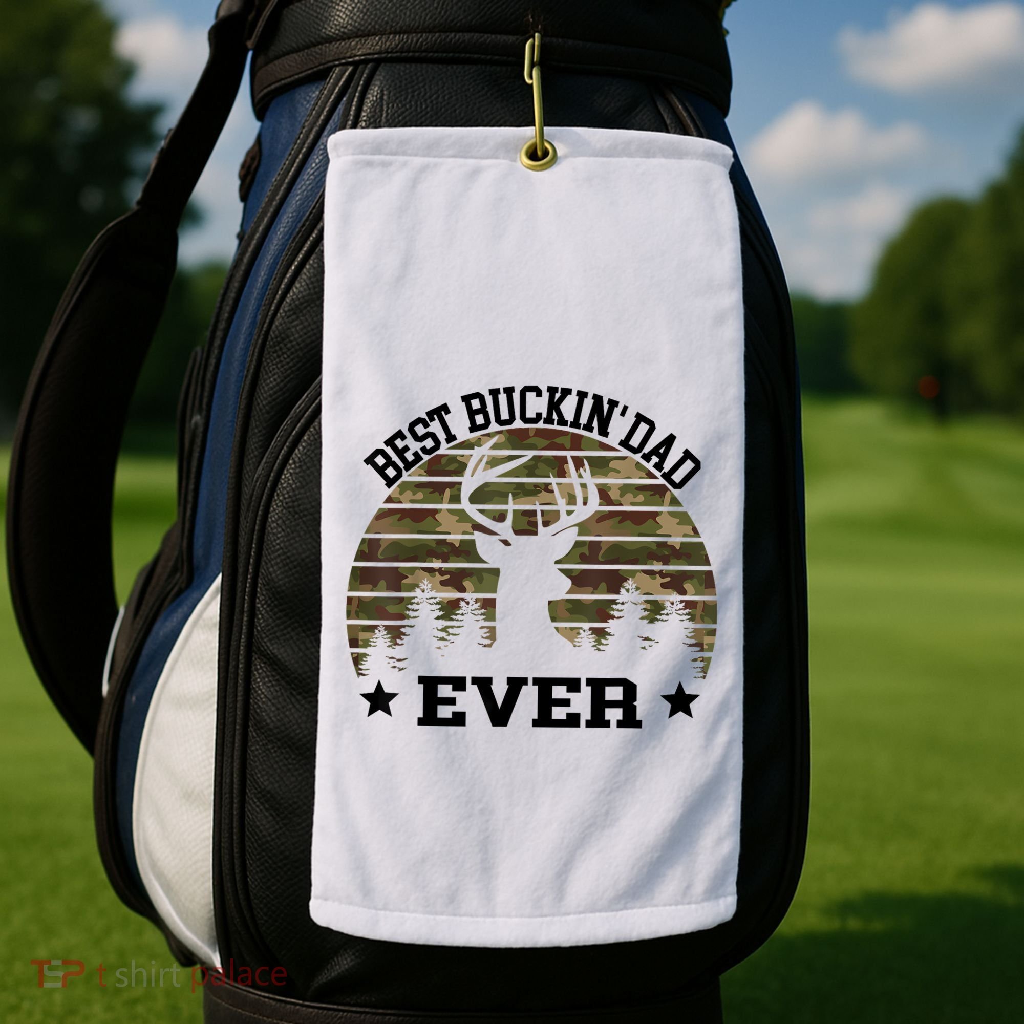 Best Buckin Dad Ever Deer Hunting Fathers Day Manley Golf Towel