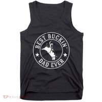 Best Buckin Dad Ever Cowboy Bull Riding Rodeo Tank Top thumb 0