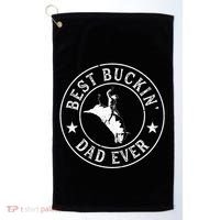 Best Buckin Dad Ever Cowboy Bull Riding Rodeo Golf Towel thumb 0