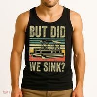 Boating But Did We Sink Funny Pontoon Boat Captain Tank Top thumb 3