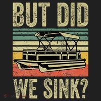 Boating But Did We Sink Funny Pontoon Boat Captain Golf Towel thumb 3