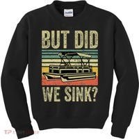 Boating But Did We Sink Funny Pontoon Boat Captain Kids Sweatshirt thumb 0