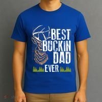 Best Buckin Dad Ever Deer Hunting Bucking Father Gift T-Shirt thumb 3