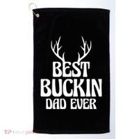 Best Buckin Dad Ever Father Dad Fathers Day Gift Golf Towel thumb 0