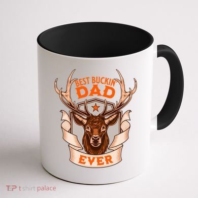 Best Buckin Dad Ever Funny Deer Hunter Buck Hunting Great Gift Coffee Mug back