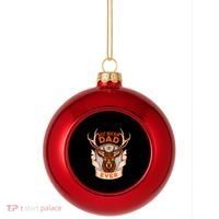 Best Buckin Dad Ever Funny Deer Hunter Buck Hunting Great Gift Plastic Christmas Ball Ornament thumb 0