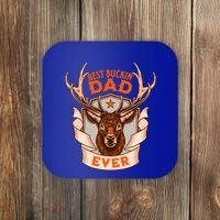 Best Buckin Dad Ever Funny Deer Hunter Buck Hunting Great Gift Coaster thumb 0
