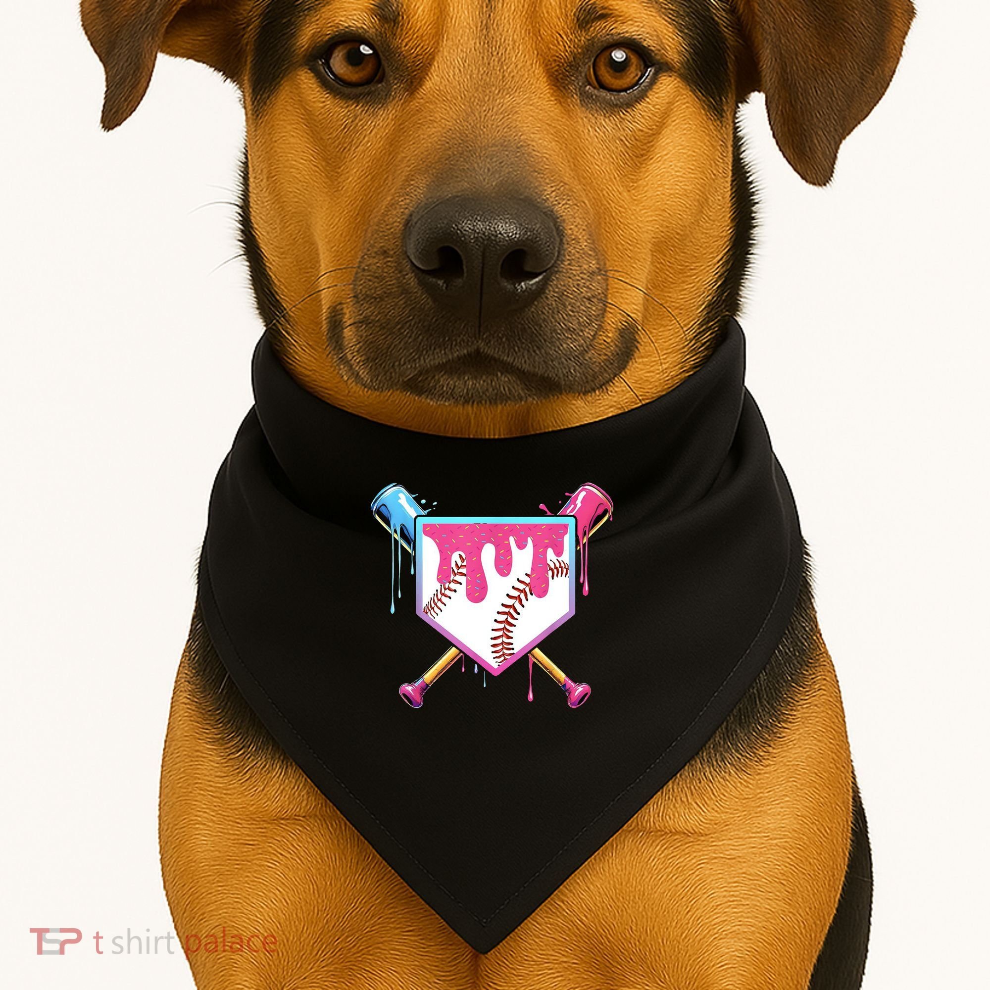 Baseball Base Drip Ice Cream Sports Fan USA-Made Doggie Bandana