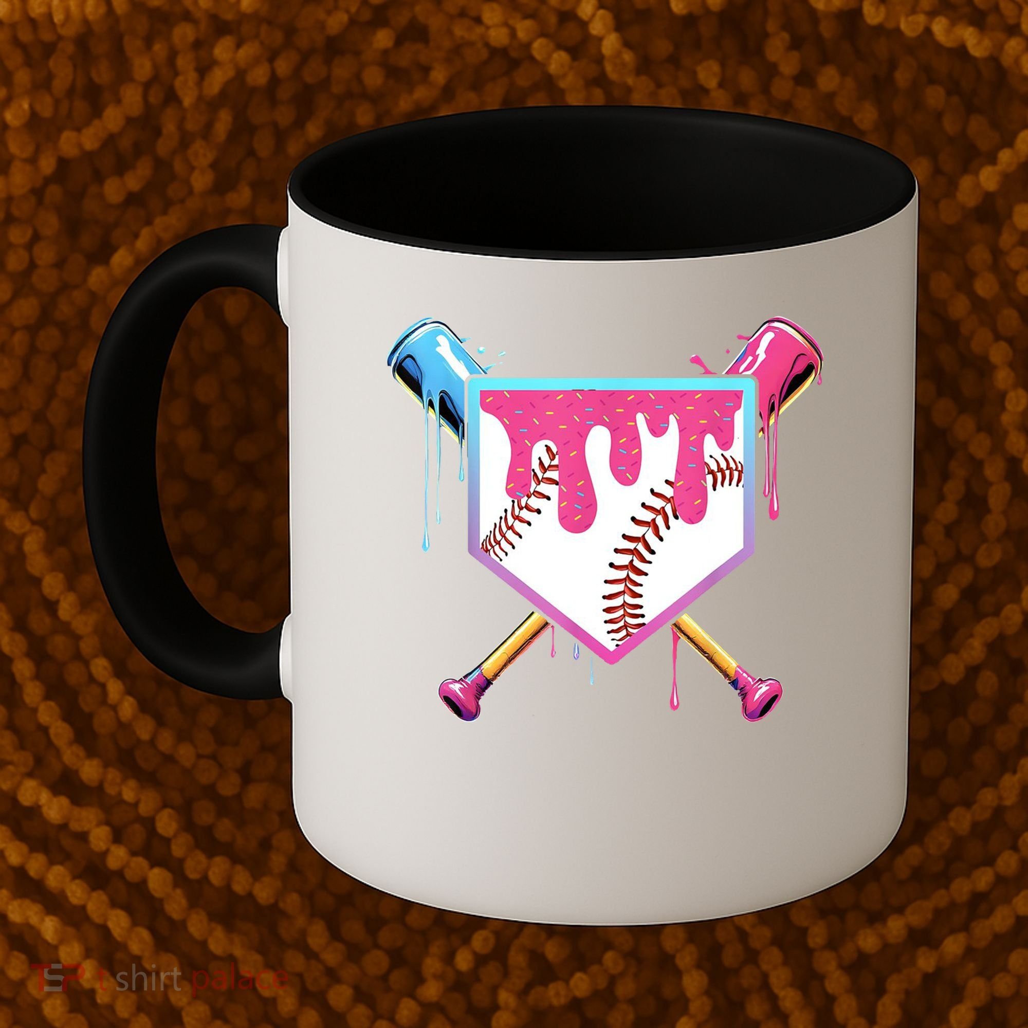 Baseball Base Drip Ice Cream Sports Fan Coffee Mug