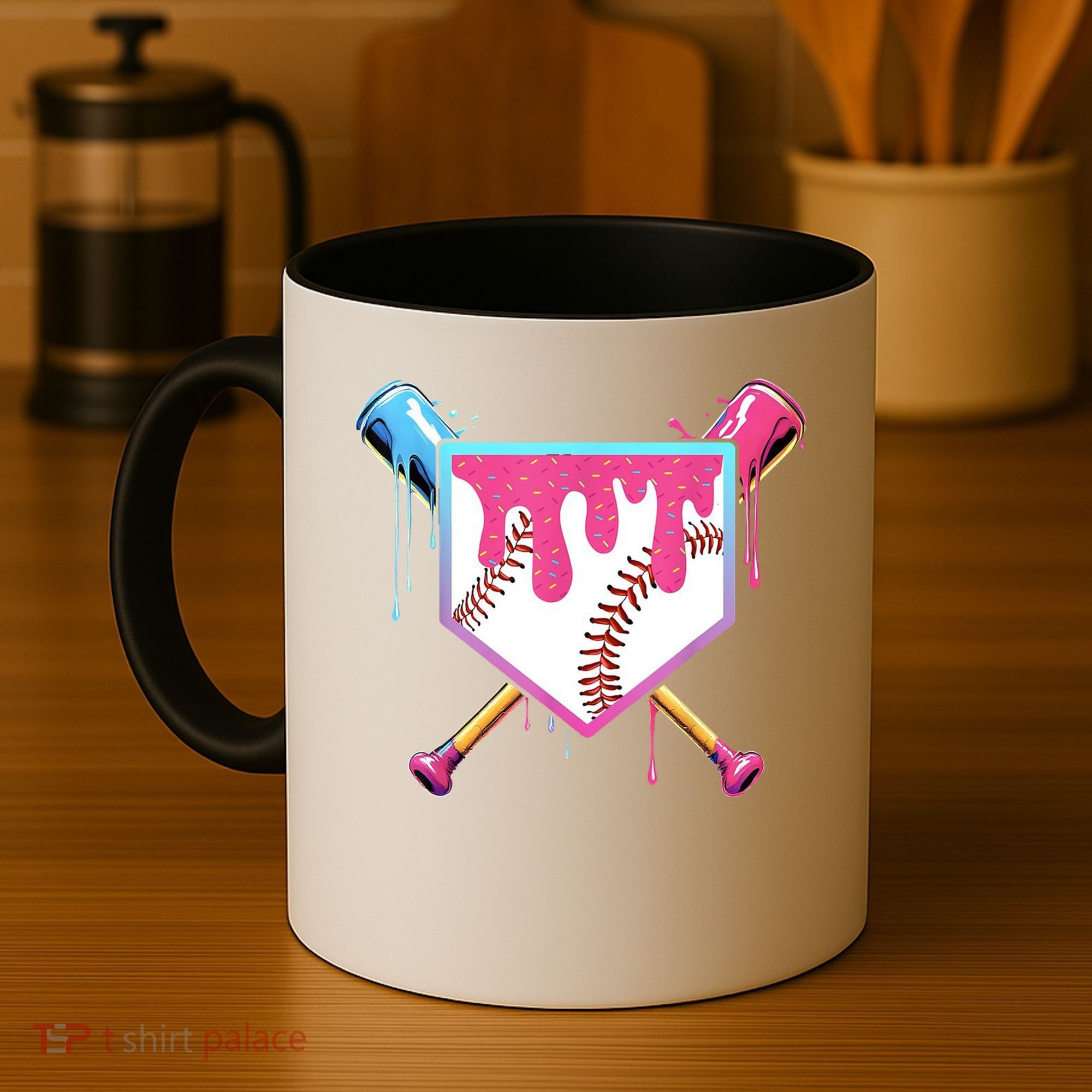 Baseball Base Drip Ice Cream Sports Fan Coffee Mug