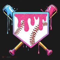 Baseball Base Drip Ice Cream Sports Fan Women's Hoodie thumb 2