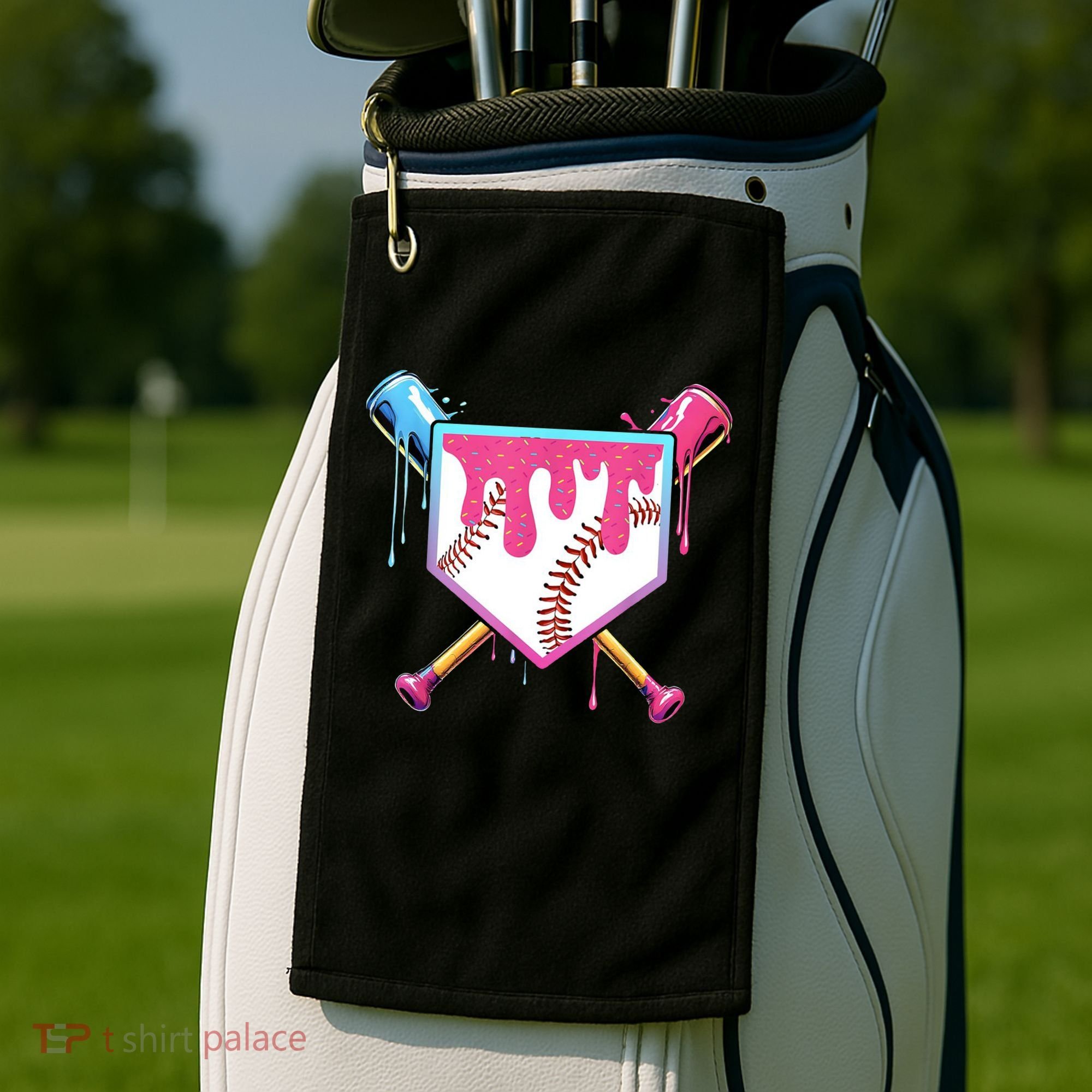 Baseball Base Drip Ice Cream Sports Fan Golf Towel