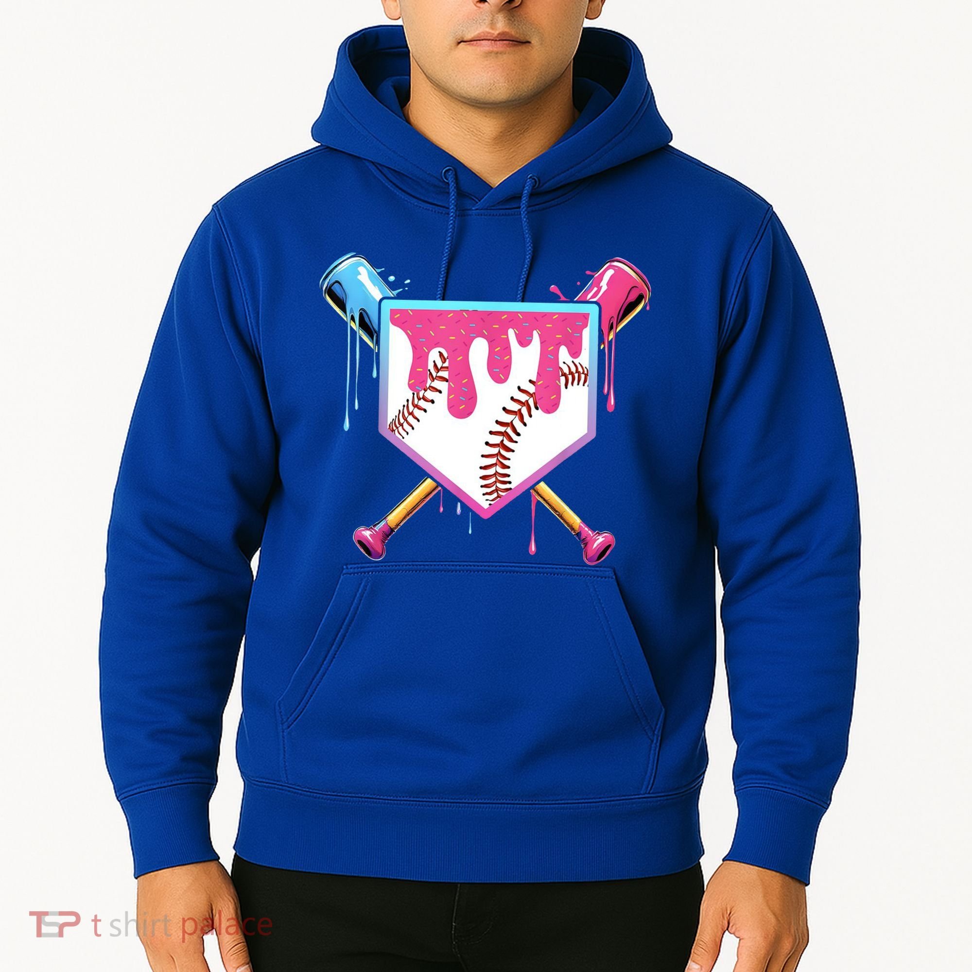 Baseball Base Drip Ice Cream Sports Fan Hoodie