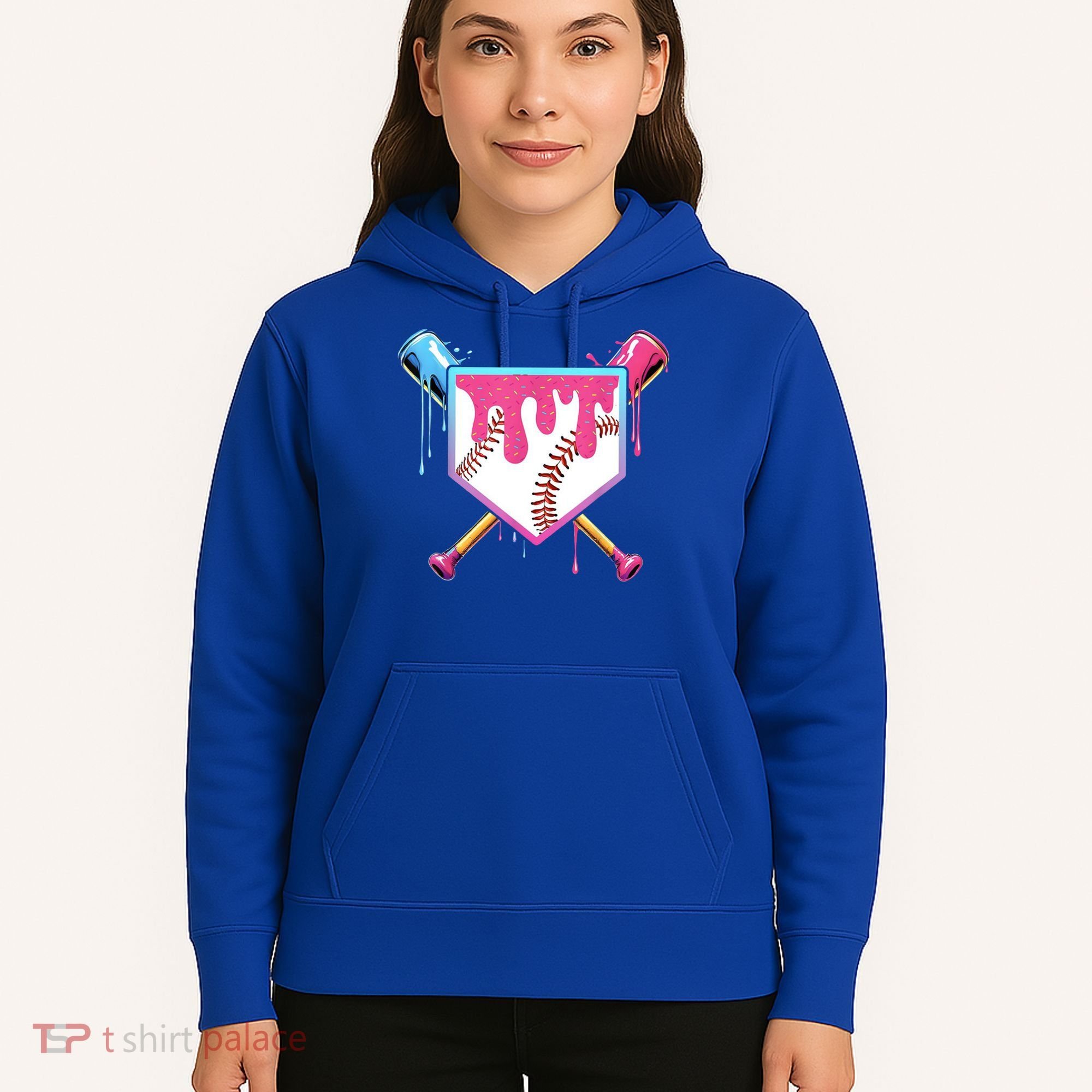 Baseball Base Drip Ice Cream Sports Fan Hoodie