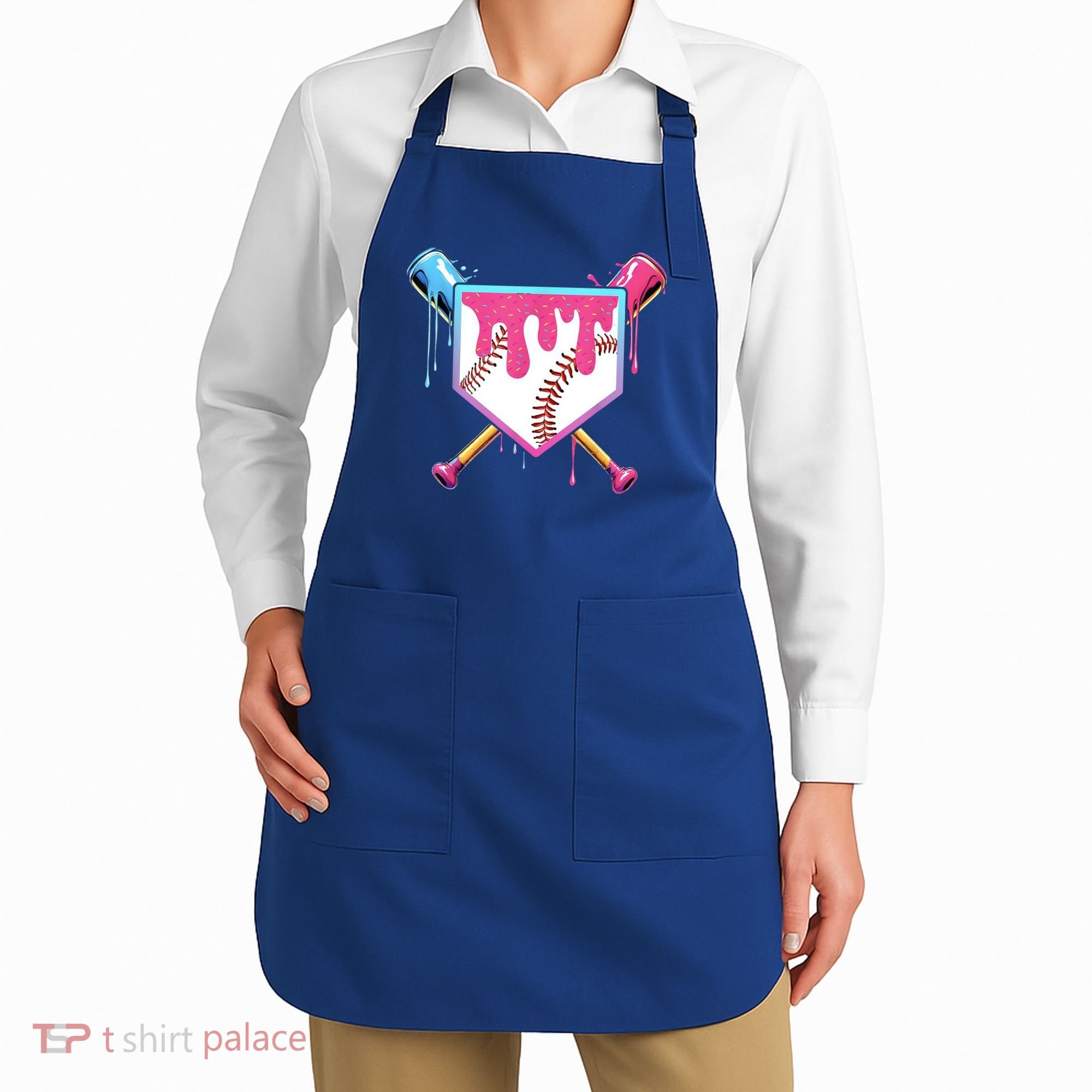 Baseball Base Drip Ice Cream Sports Fan Apron