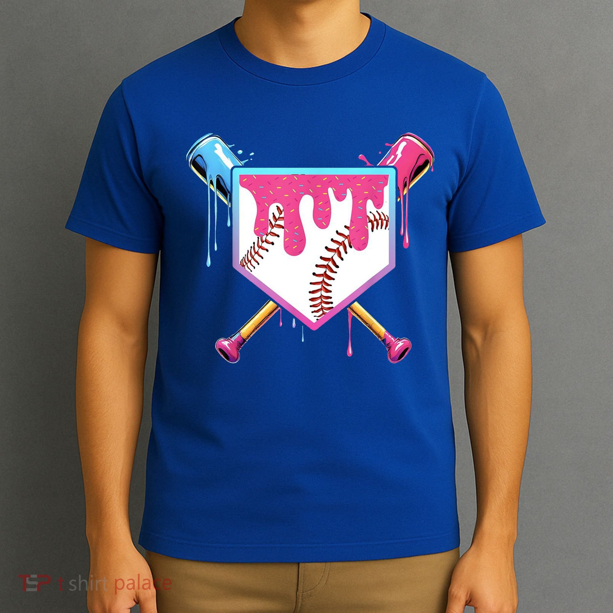 Baseball Base Drip Ice Cream Sports Fan T-Shirt