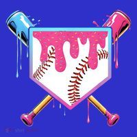 Baseball Base Drip Ice Cream Sports Fan T-Shirt thumb 7