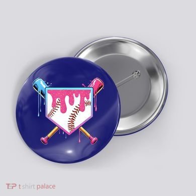 Baseball Base Drip Ice Cream Sports Fan Button
