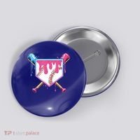 Baseball Base Drip Ice Cream Sports Fan Button thumb 0