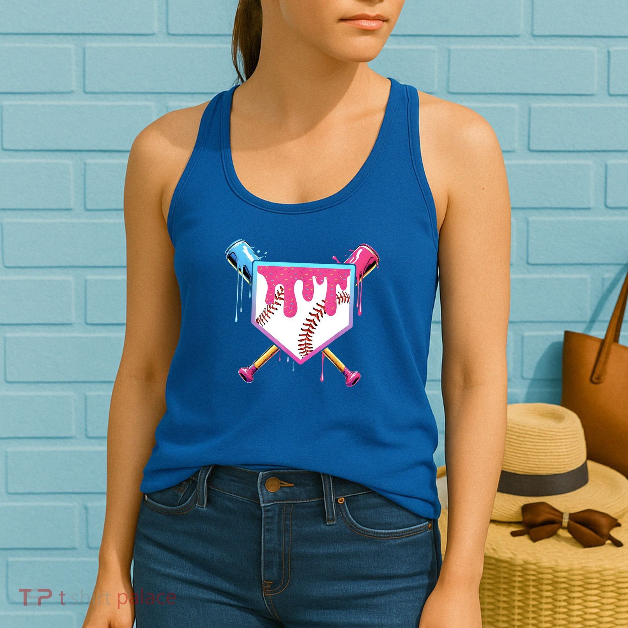 Baseball Base Drip Ice Cream Sports Fan Women's Tank Top