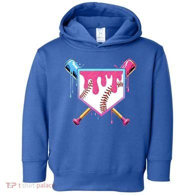 Baseball Base Drip Ice Cream Sports Fan Toddler Hoodie