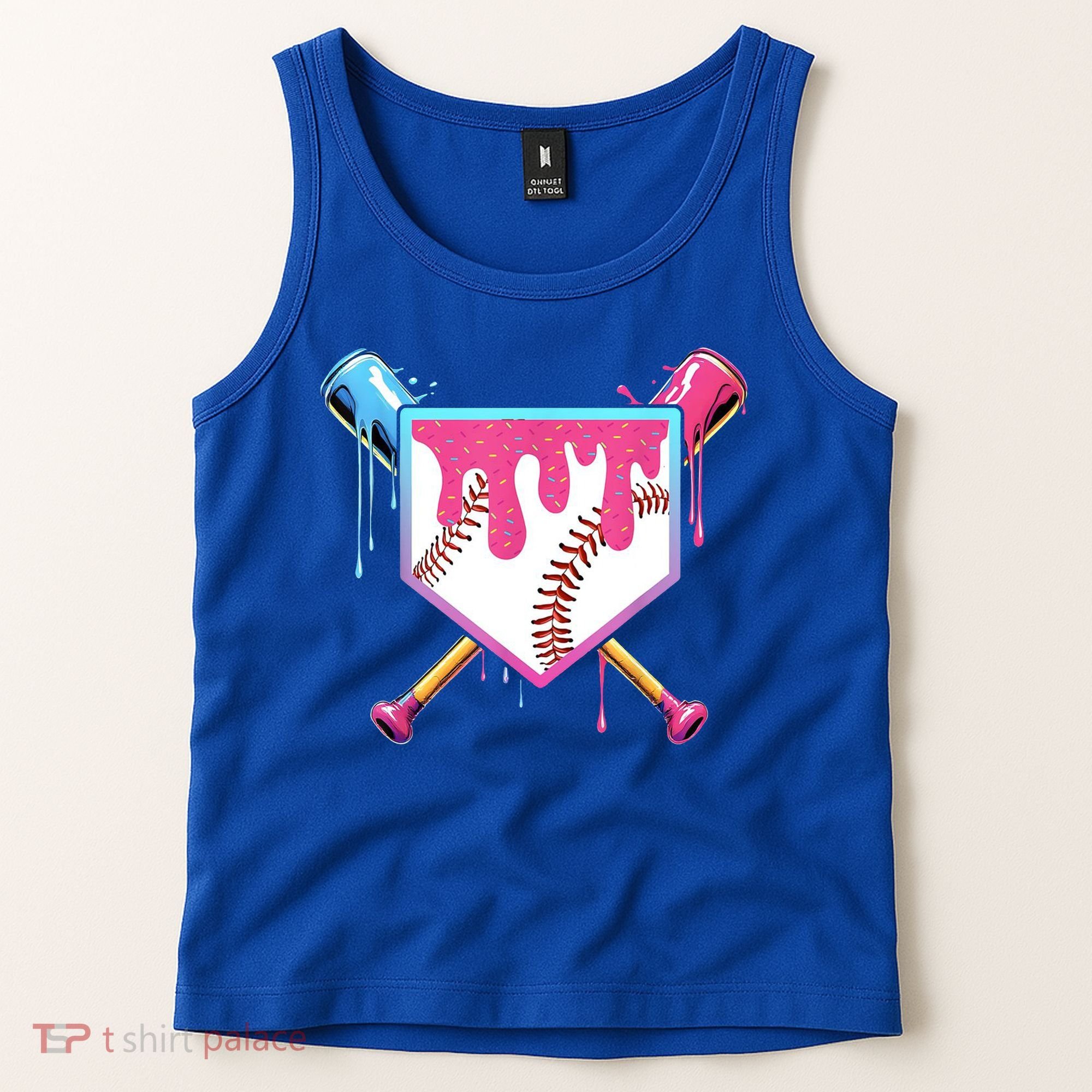 Baseball Base Drip Ice Cream Sports Fan Tank Top