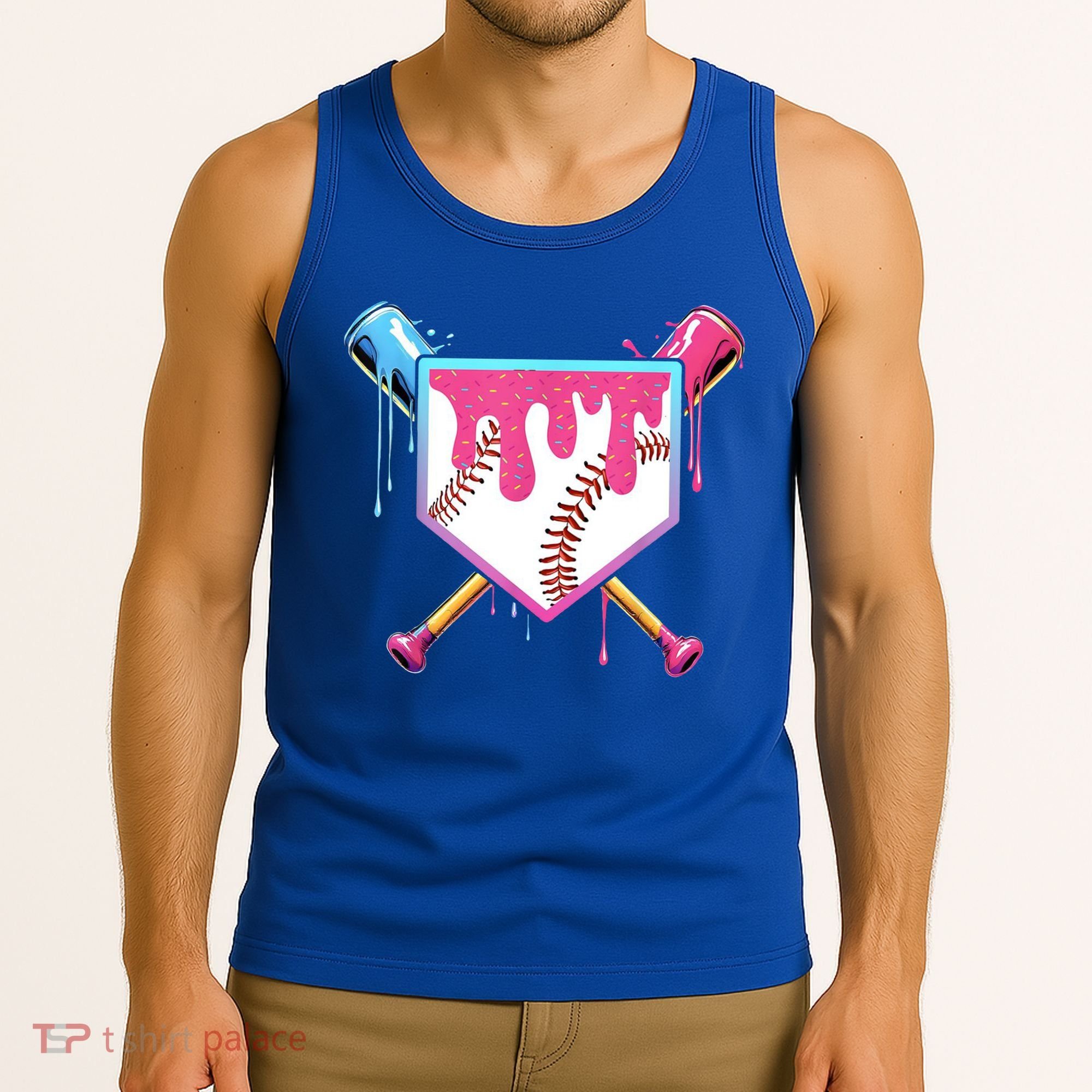 Baseball Base Drip Ice Cream Sports Fan Tank Top