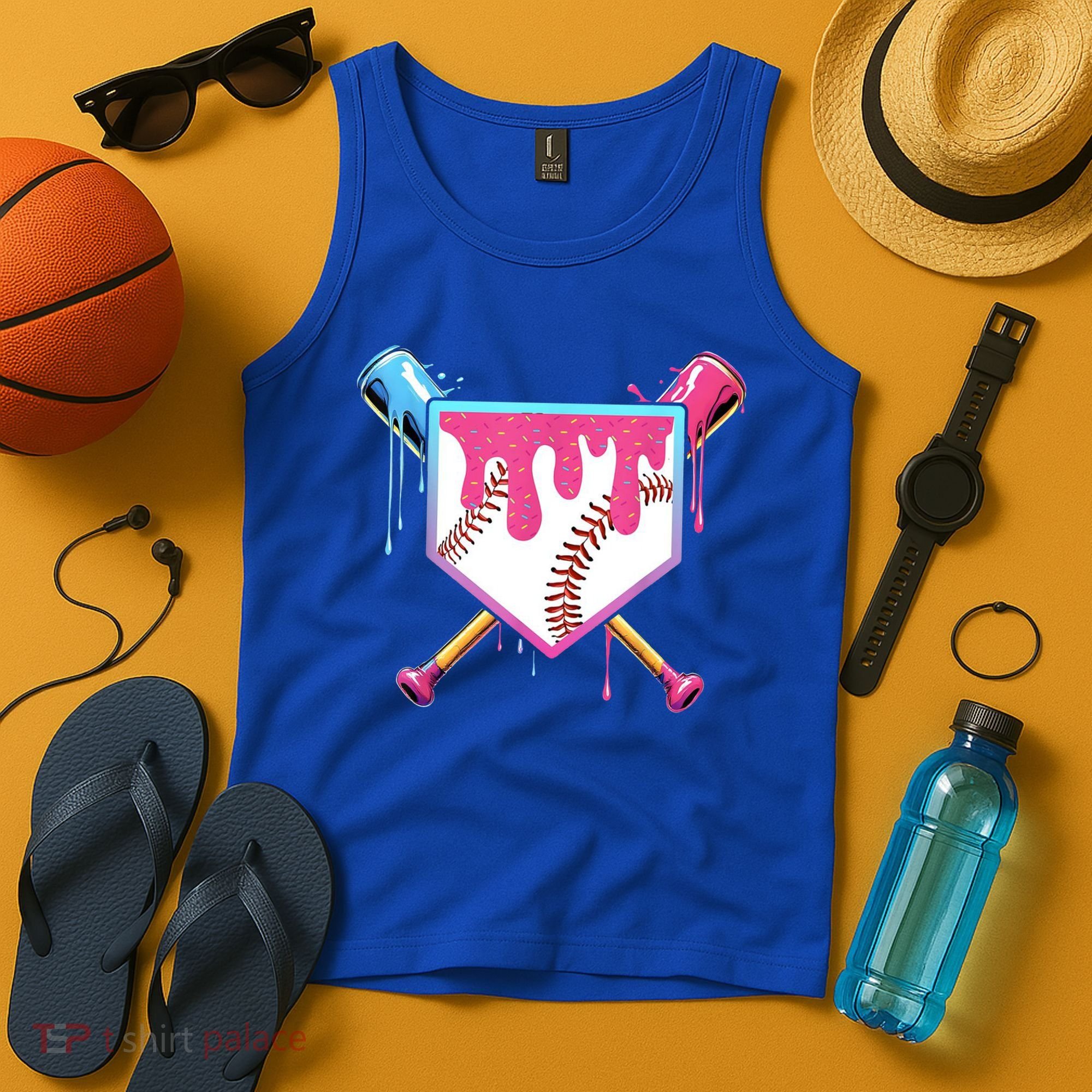Baseball Base Drip Ice Cream Sports Fan Tank Top