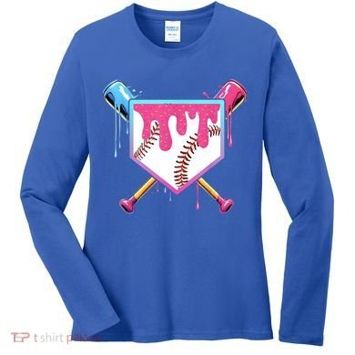 Baseball Base Drip Ice Cream Sports Fan Women's Long Sleeve Shirt