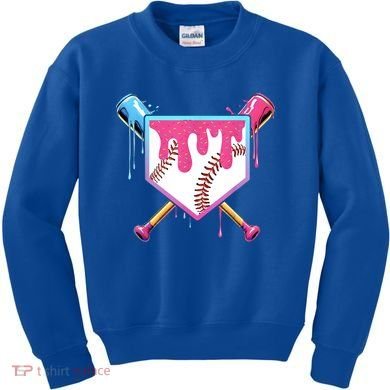 Baseball Base Drip Ice Cream Sports Fan Kids Sweatshirt