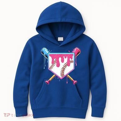 Baseball Base Drip Ice Cream Sports Fan Kids Hoodie